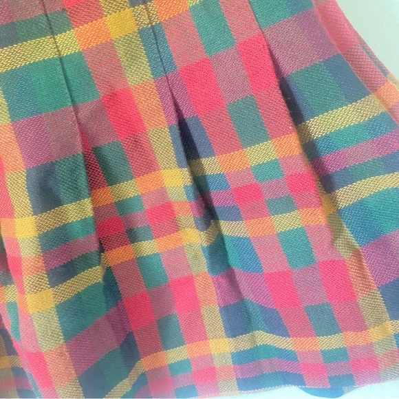 Vintage plaid pleated mini skirt women’s medium preppy collegiate dark academia - Picture 4 of 7